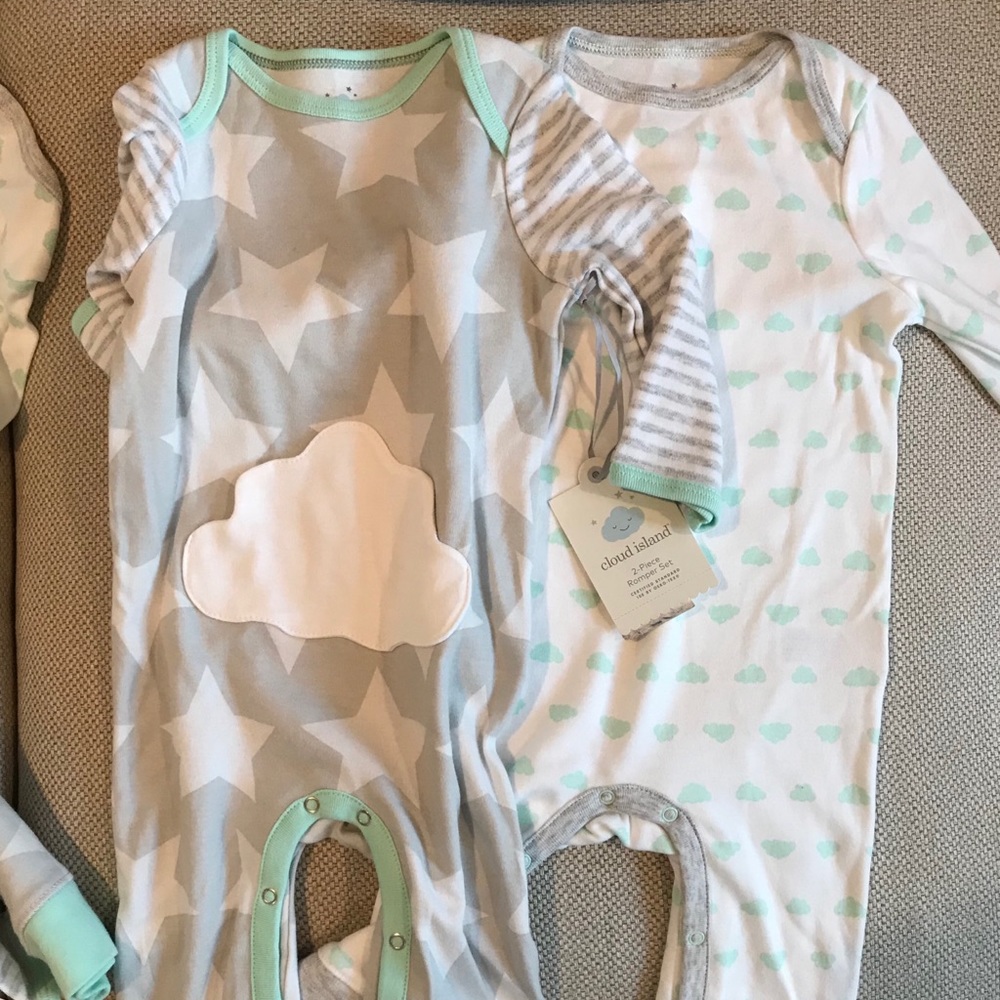 Cloud island pajama bodysuit onesie (two pieces)